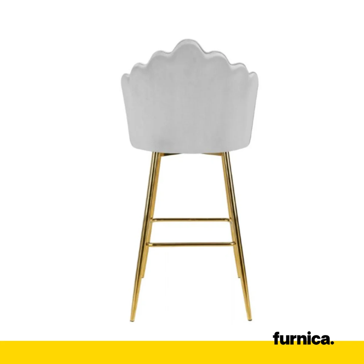 LUIGI - Hoker de Salle à Manger / Bureau en Velours Matelassé avec Pieds en Chrome Doré - Gris – Image 5