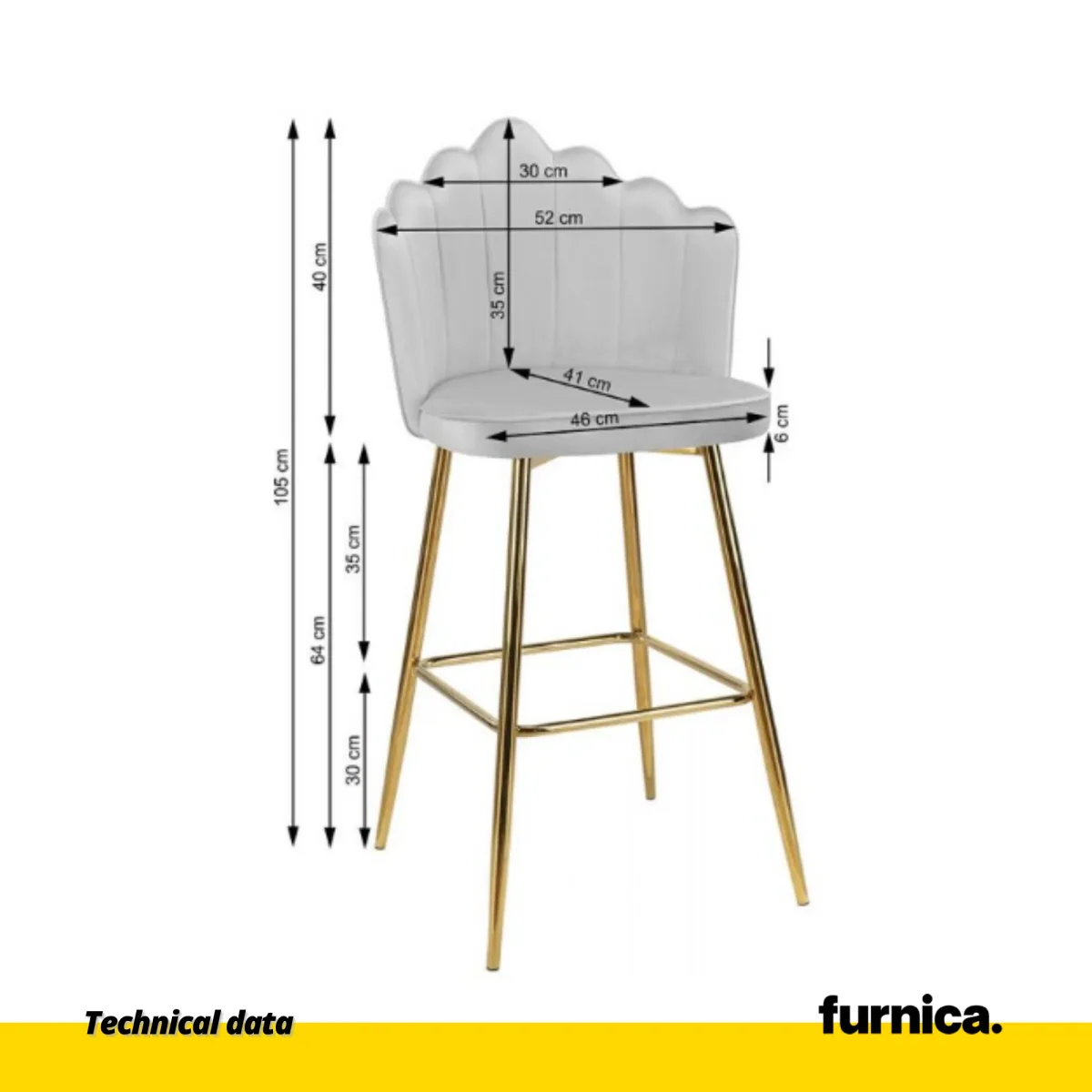 LUIGI - Hoker de Salle à Manger / Bureau en Velours Matelassé avec Pieds en Chrome Doré - Gris – Image 6