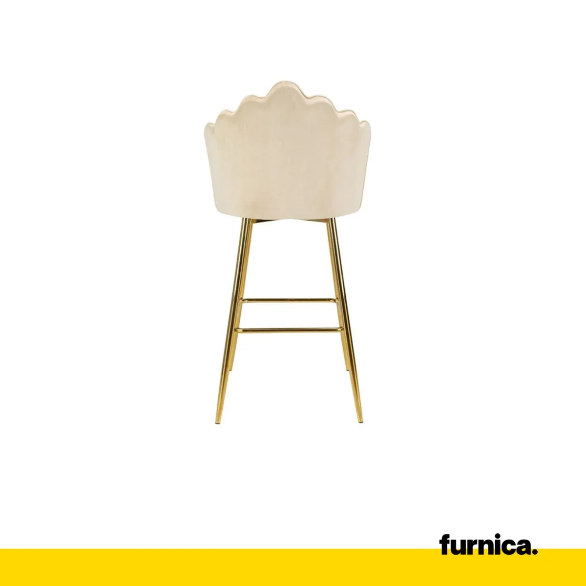 LUIGI - Hoker de Salle à Manger / Bureau en Velours Matelassé avec Pieds en Chrome Doré - Beige – Image 5