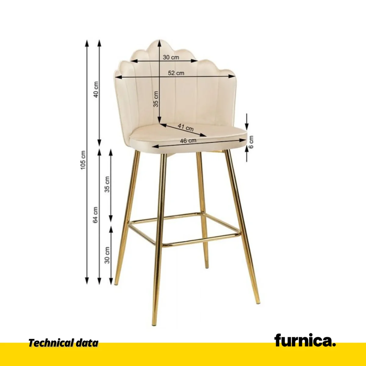 LUIGI - Hoker de Salle à Manger / Bureau en Velours Matelassé avec Pieds en Chrome Doré - Beige – Image 6
