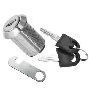 Verrou de boîte aux lettres avec plaque à came à crochet 19x25mm, chrome