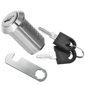 Verrou de boîte aux lettres avec plaque à came à crochet 19x30mm, chrome