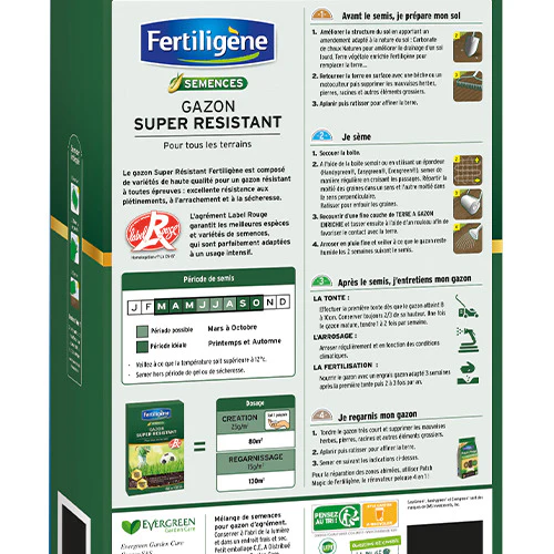 Gazon Super Résistant Label Rouge - 1kg - 40m² FERTILIGENE – Image 3
