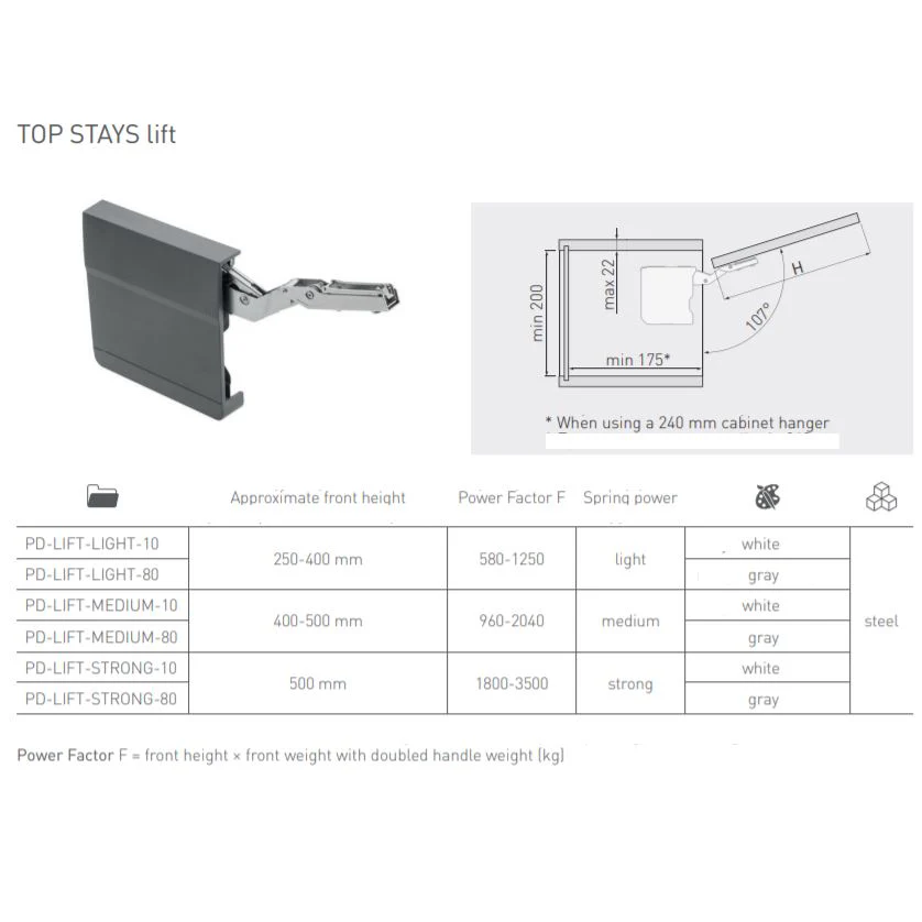 Lot de 2 relevables avec ouverture à angle droit et fermeture silencieuse pour meuble haut, droite et gauche - Blanc – Image 4