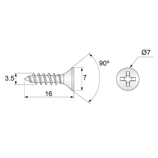 Vis à bois PH2 3.5x16mm Zinc Blanc (1000 pièces) – Image 4